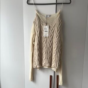 Women's Cream Cable Knit Sweater